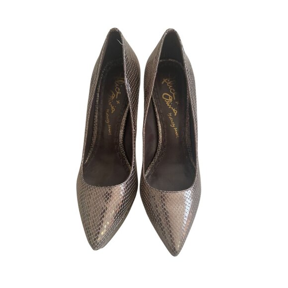 ALICE & OLIVIA Silver Leather Platform Heels Size 10 / 40 - Picture 6 of 14